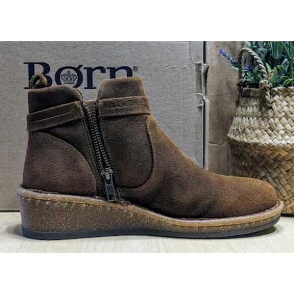 Born Vaughn Ginger Brown Distressed Suede Leather Boots Women's 8.5 NIB - Picture 9 of 13